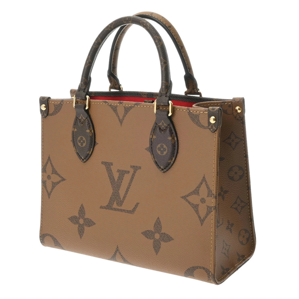 Louis Vuitton Canvas Handbag Monogram Reverse Brown OnTheGo Brown